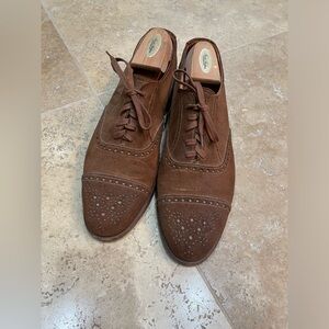 Men’s Polo Ralph Lauren brown suede Cap Toe Dress shoe